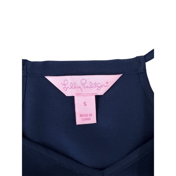 Lilly Pulitzer Cami Tank Top Womens Size S Navy Blue V-Neck Adjustable - Picture 4 of 7